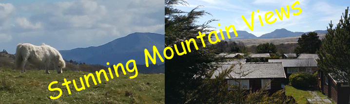 stunning mountain views from our Snowdonia self catering log cabin accommodation