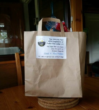 Cadair View Lodge welcome pack supplied to all guests who stay at our accommodation