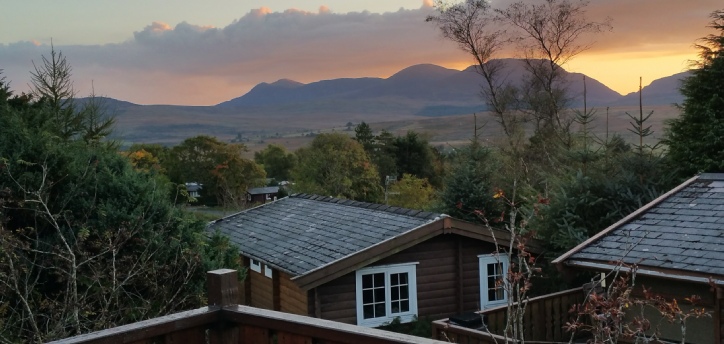 An ever changing view from our log cabin accommodation in Snowdonia